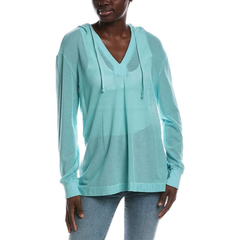 Michael Stars Womens Jessica Hoodie, Blue